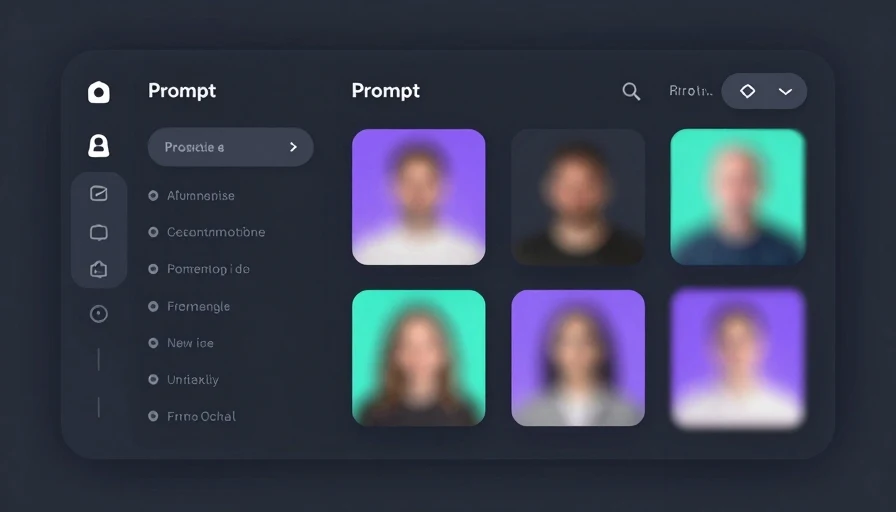 Dark-mode AI video workspace UI concept—generic SaaS dashboard with prompt and model selection